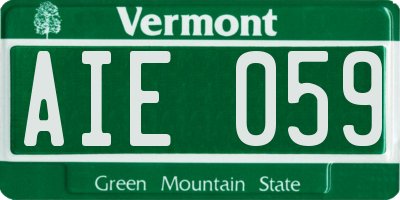 VT license plate AIE059