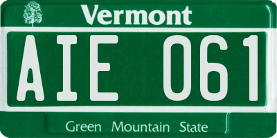 VT license plate AIE061