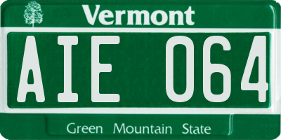 VT license plate AIE064