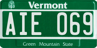 VT license plate AIE069