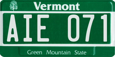 VT license plate AIE071