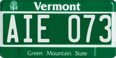 VT license plate AIE073