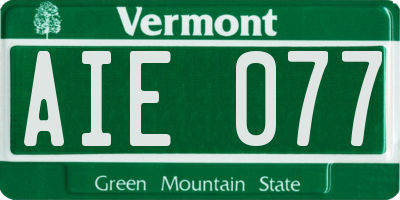 VT license plate AIE077