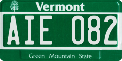 VT license plate AIE082