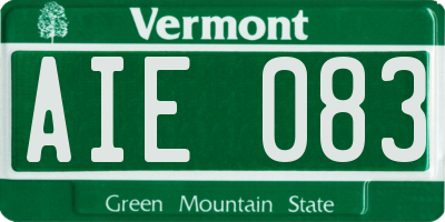 VT license plate AIE083