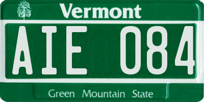 VT license plate AIE084