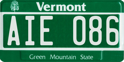 VT license plate AIE086