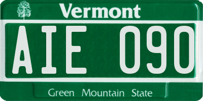 VT license plate AIE090