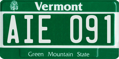 VT license plate AIE091