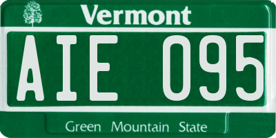 VT license plate AIE095