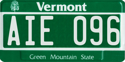 VT license plate AIE096