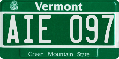 VT license plate AIE097