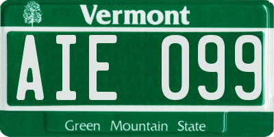 VT license plate AIE099
