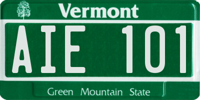 VT license plate AIE101