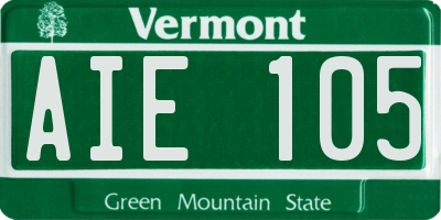 VT license plate AIE105
