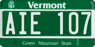 VT license plate AIE107