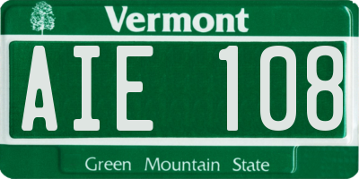 VT license plate AIE108