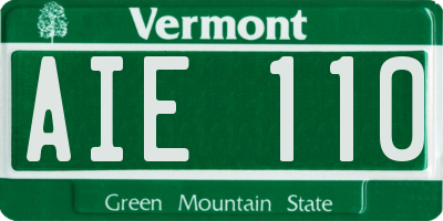 VT license plate AIE110