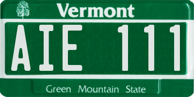 VT license plate AIE111