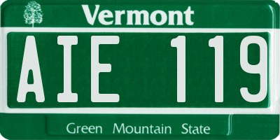 VT license plate AIE119