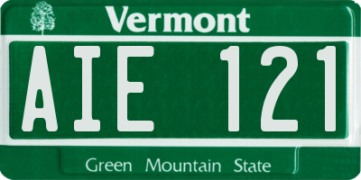 VT license plate AIE121