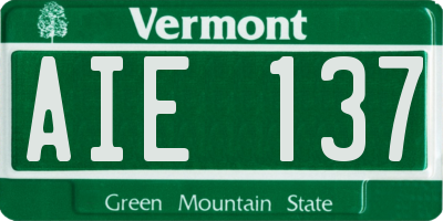 VT license plate AIE137