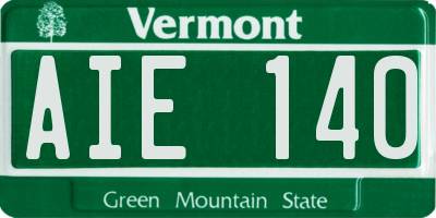 VT license plate AIE140