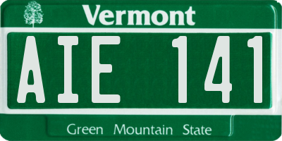 VT license plate AIE141