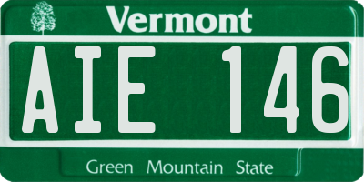 VT license plate AIE146