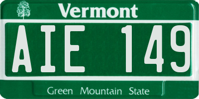 VT license plate AIE149