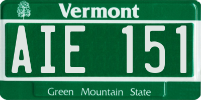 VT license plate AIE151