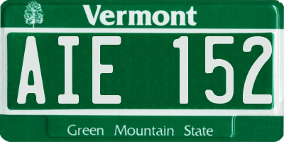 VT license plate AIE152