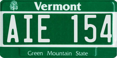 VT license plate AIE154