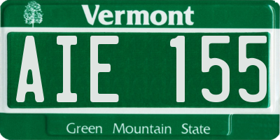 VT license plate AIE155