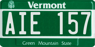 VT license plate AIE157