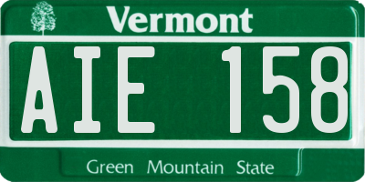 VT license plate AIE158