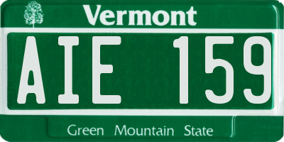 VT license plate AIE159
