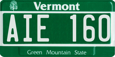 VT license plate AIE160