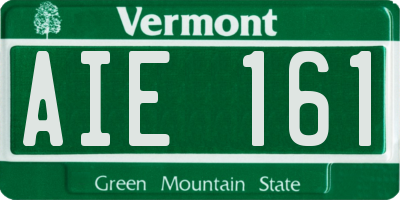 VT license plate AIE161