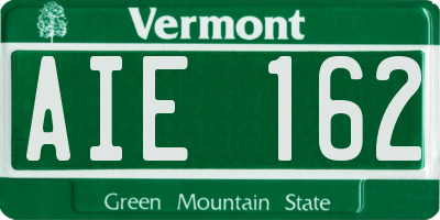 VT license plate AIE162