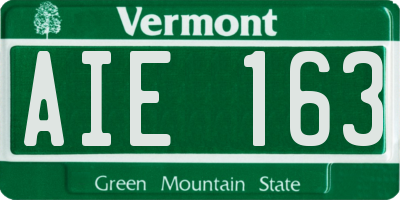VT license plate AIE163