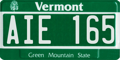 VT license plate AIE165