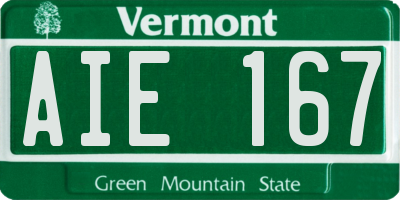 VT license plate AIE167