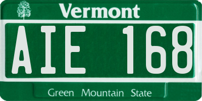 VT license plate AIE168