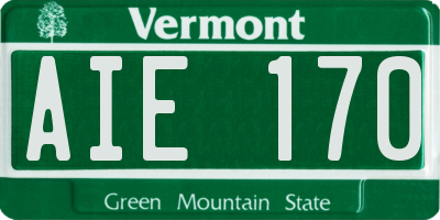 VT license plate AIE170