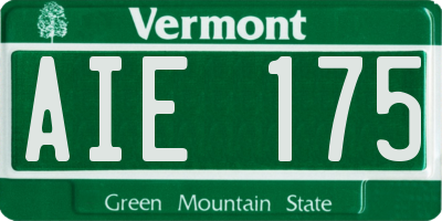 VT license plate AIE175