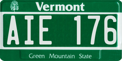VT license plate AIE176