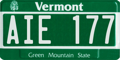 VT license plate AIE177