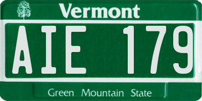 VT license plate AIE179