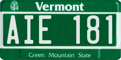 VT license plate AIE181